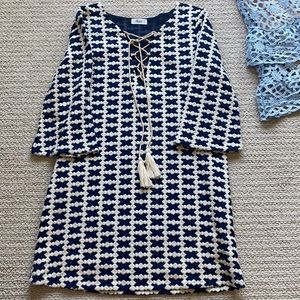 Navy and white dress